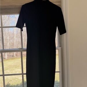 Old Navy Black Midi Knit Dress with Short Sleeves